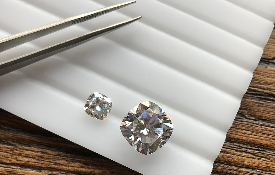 Two Moissanite Cushions