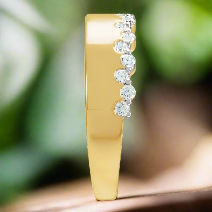 monaco ring - round diamond bubble band - side view