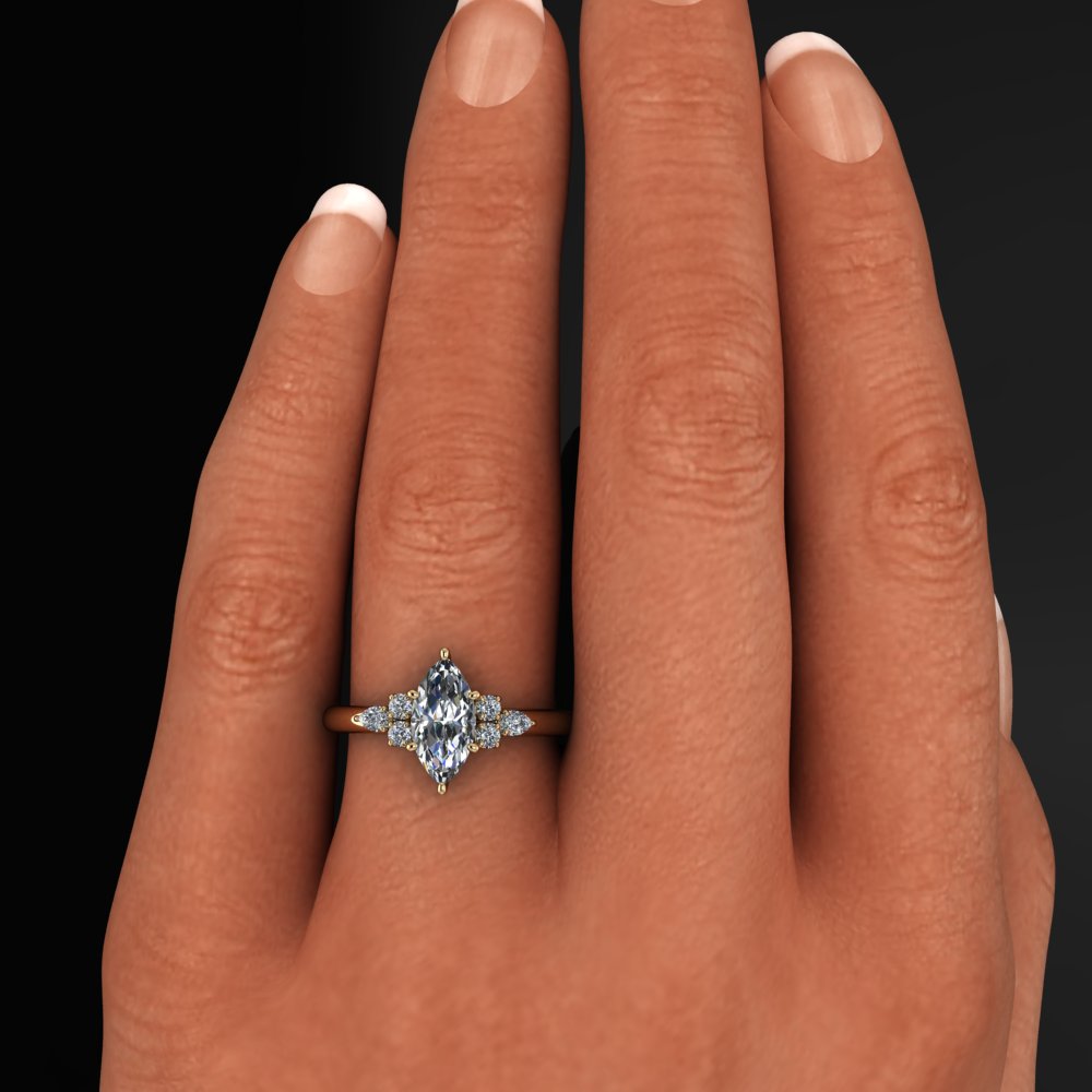 Carla Ring - 1 Carat Marquise Moissanite Ring