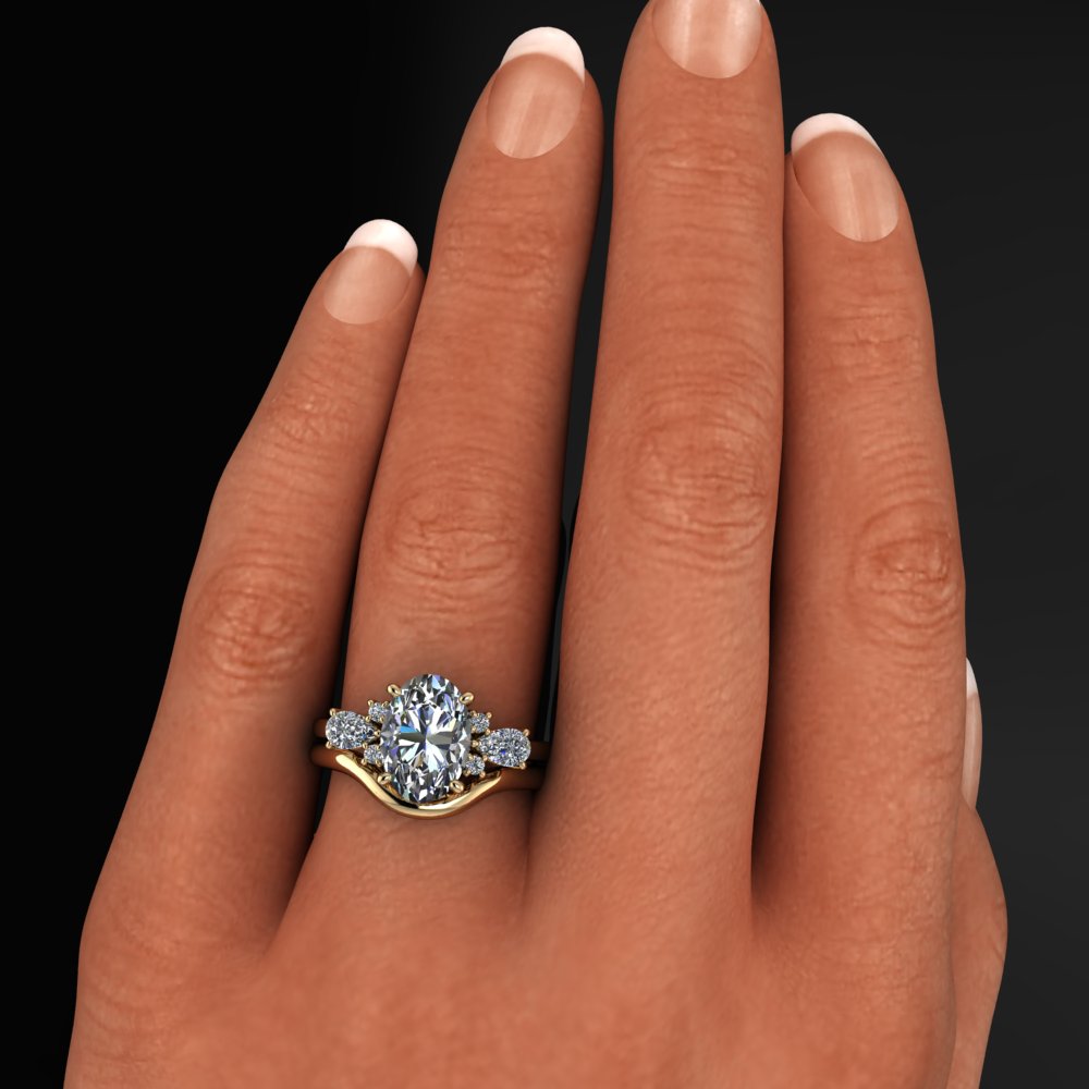 scarlett wedding band - solid gold contoured wedding ring - J Hollywood Designs