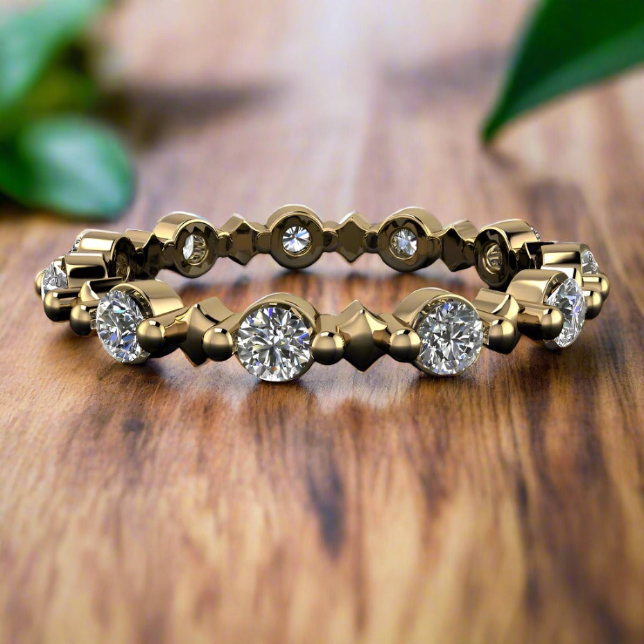 estelle ring moissanite wedding band, moissanite stacking ring, anniversary band