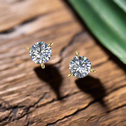 lab grown diamond earrings - small diamond stud earrings, half carat tw - J Hollywood Designs