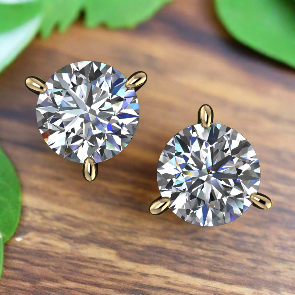 carat diamond stud earrings lab grown diamond earrings