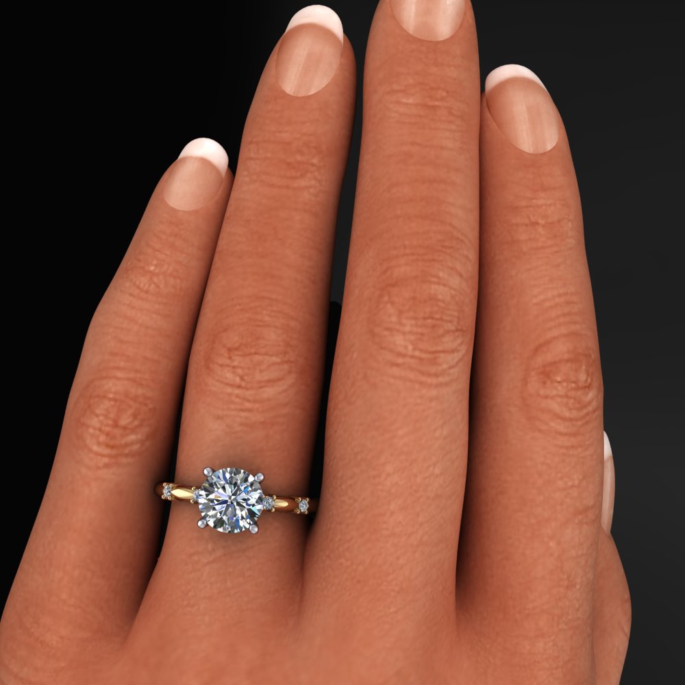 alina ring - round engagement ring - model shot