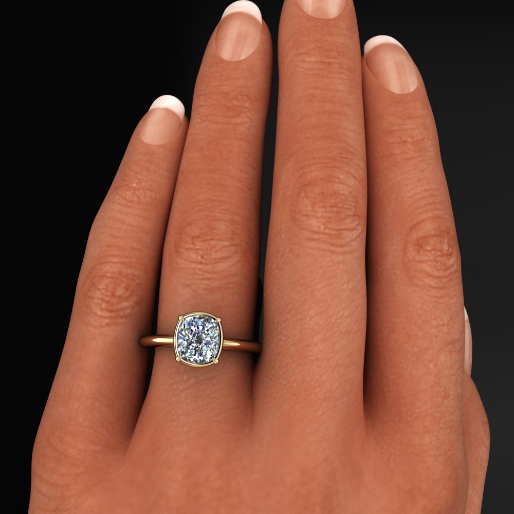 natalie II ring - 1.5 carat cushion lab created diamond engagement ring - solitaire engagement ring