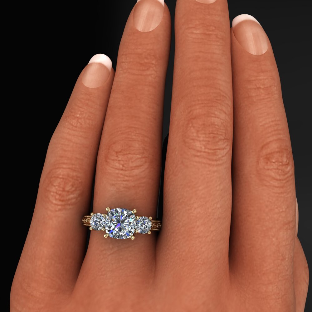 Perla Eden Ring - 2 carat cushion cut lab grown diamond engagement ring