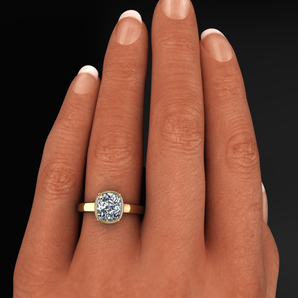 rogue ring - 2 carat cushion engagement ring, moissanite ring