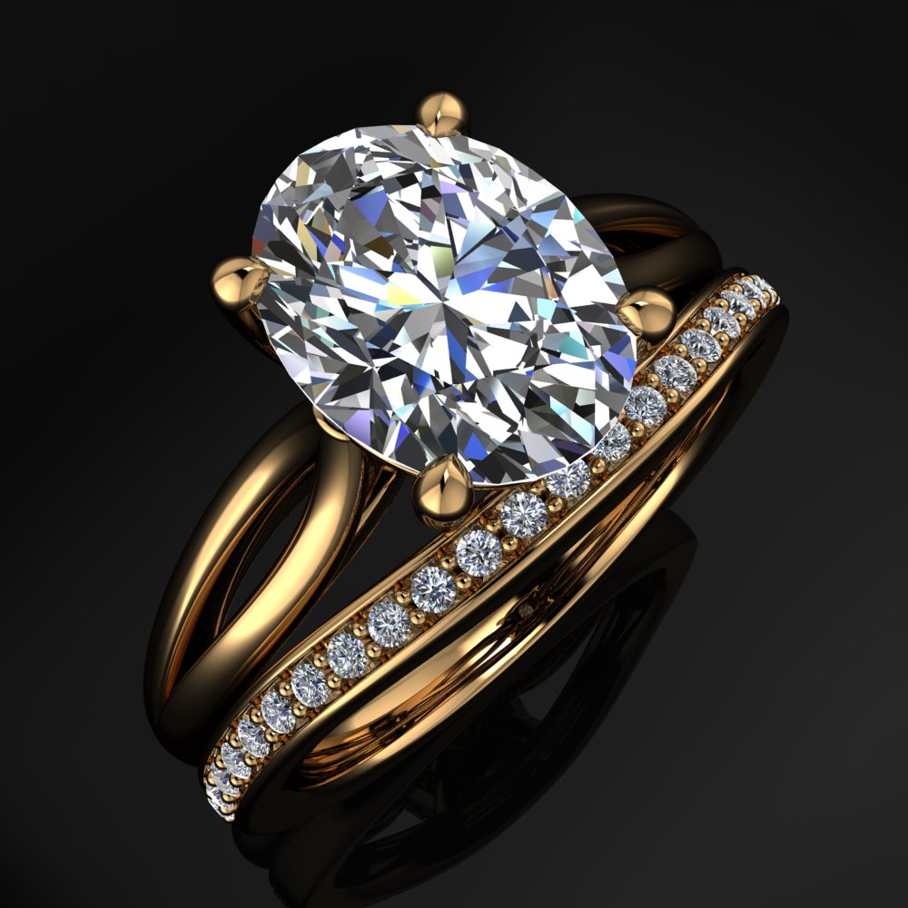 victoria ring - 2 carat oval diamond ring - lab created diamond