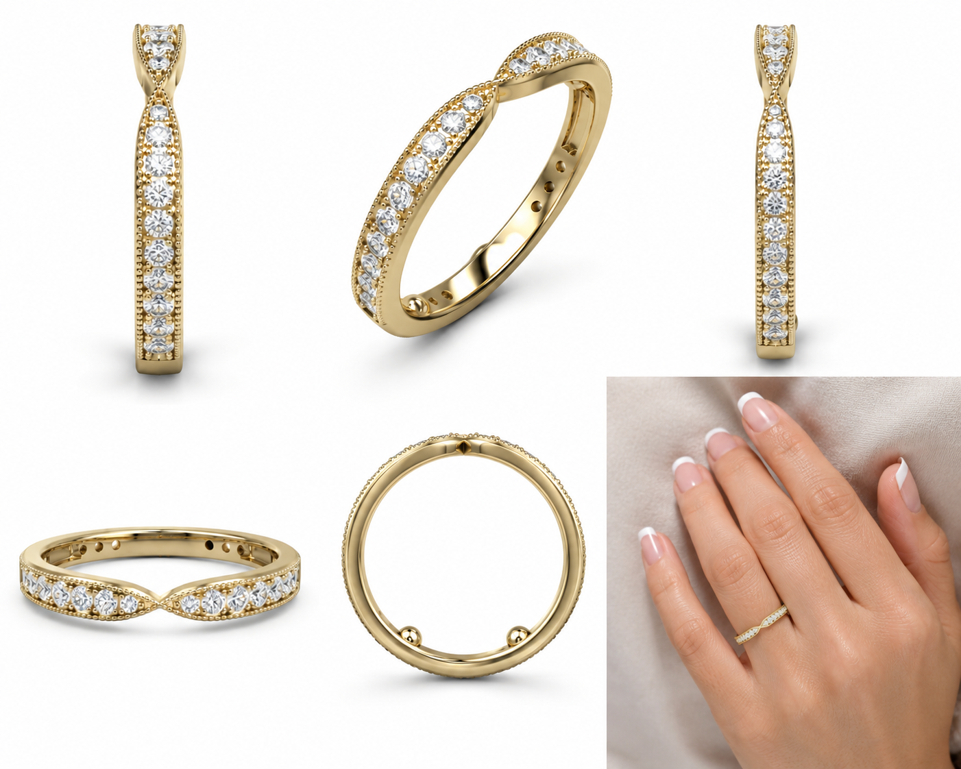 Private Listing for Madison - Two Custom 14k Yellow Gold Diamond and Sapphire Rings