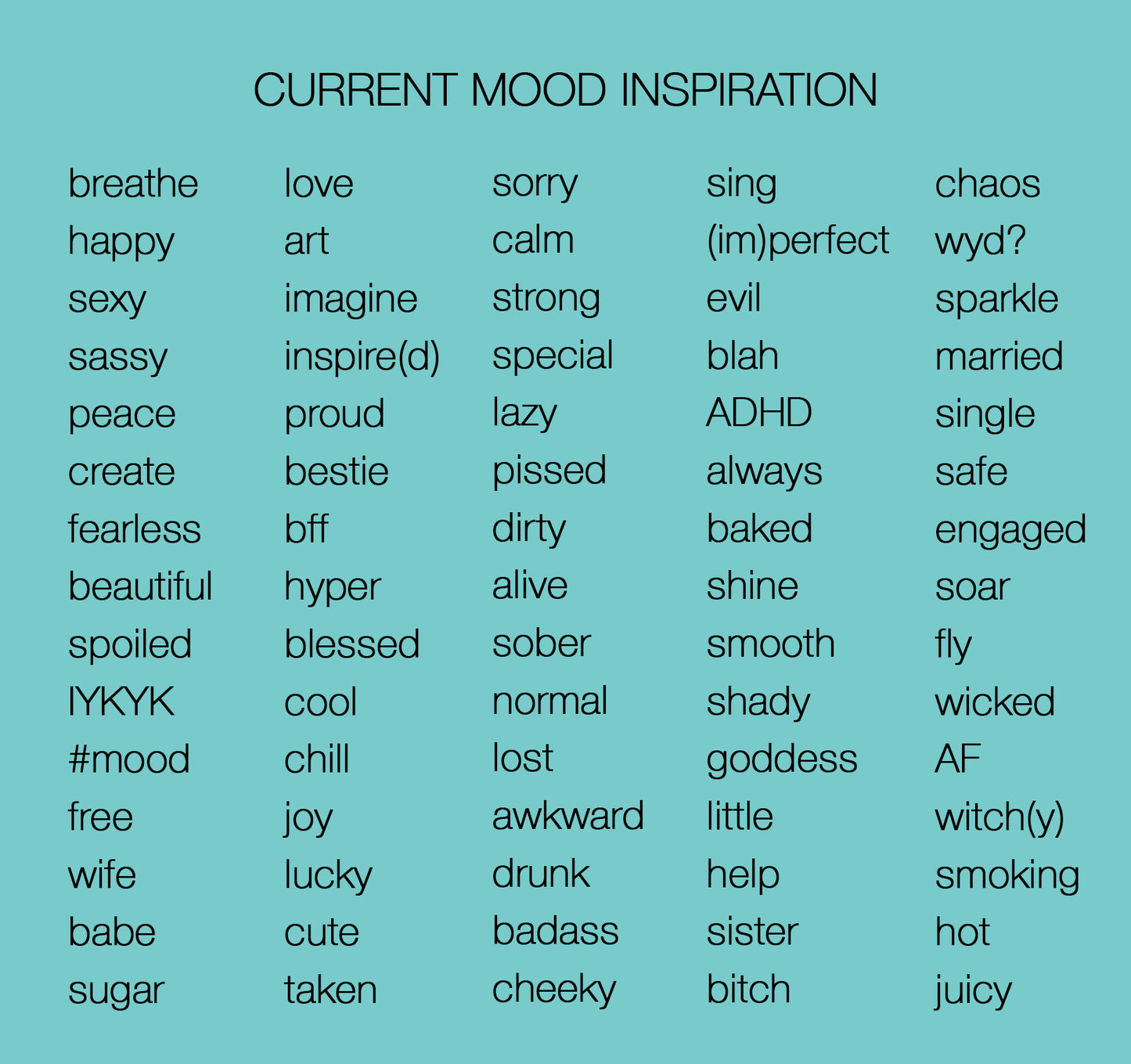 current mood ring -word choice inspiration - J Hollywood Designs