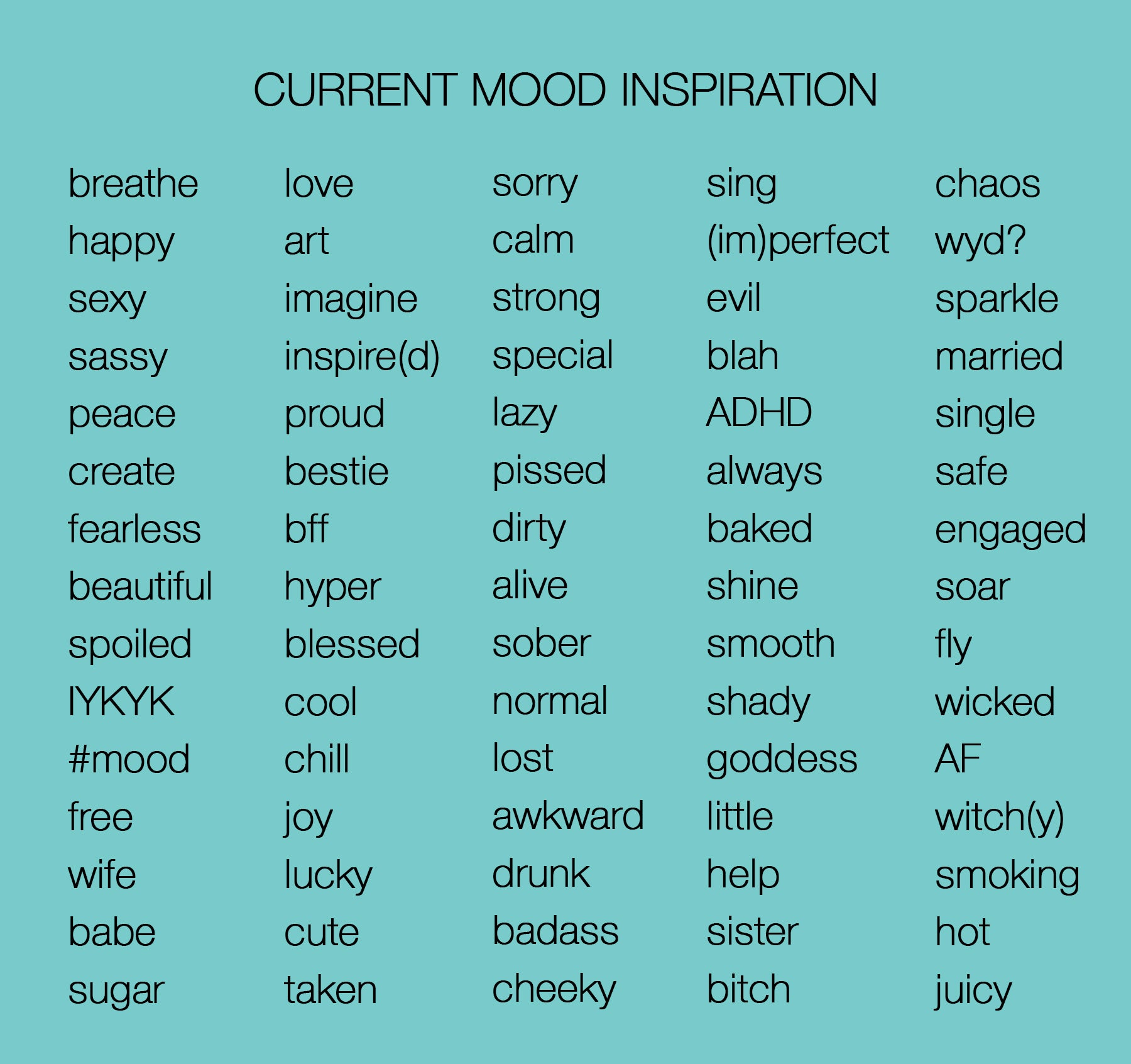current mood ring -word choice inspiration - J Hollywood Designs