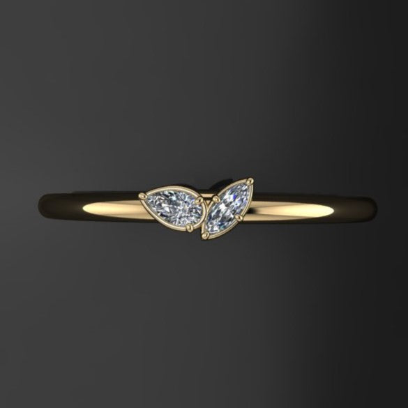 moi et toi bracelet, gold and moissanite - top view