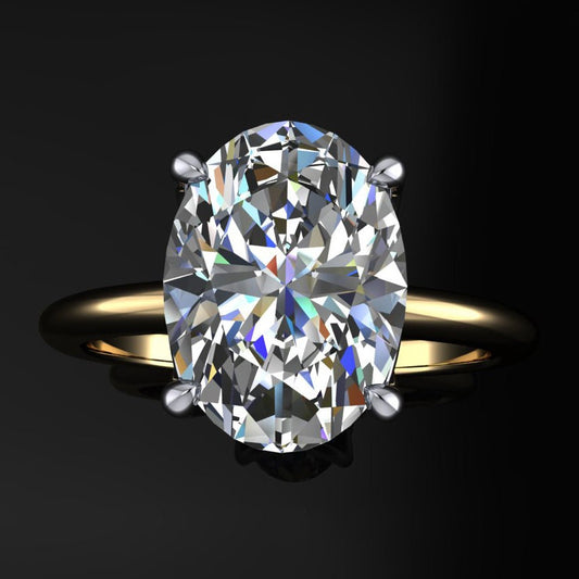 natalie ring - 3 carat oval lab grown diamond engagement ring - solitaire engagement ring