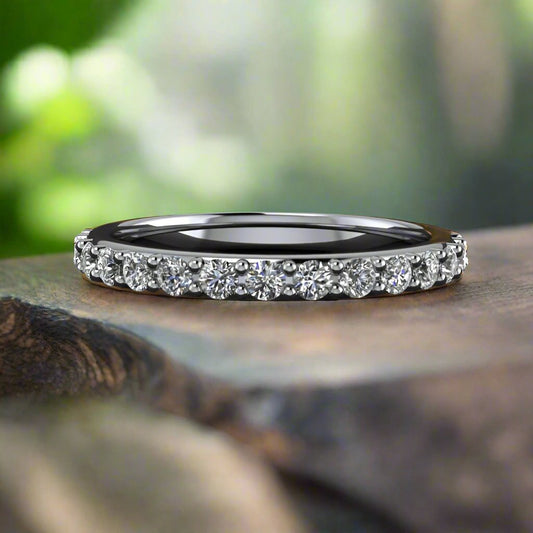 sage wedding band - diamond wedding band - J Hollywood Designs