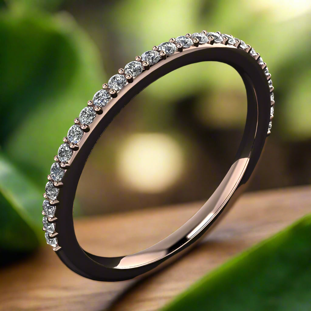 shay wedding band - moissanite wedding ring, stacking ring - J Hollywood Designs