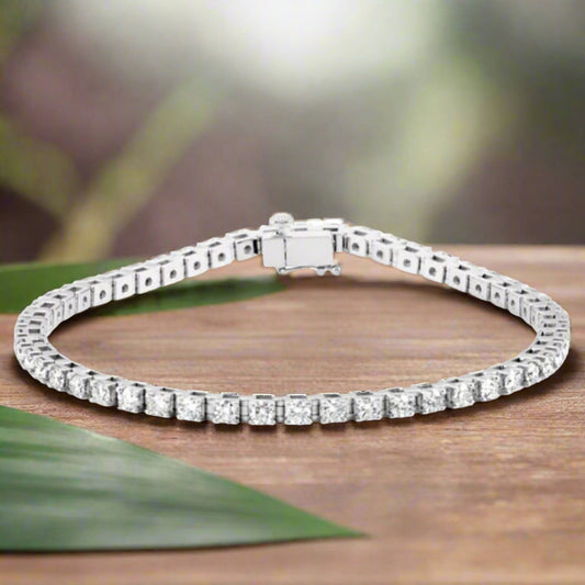 Lab Grown Diamond Tennis Bracelet White