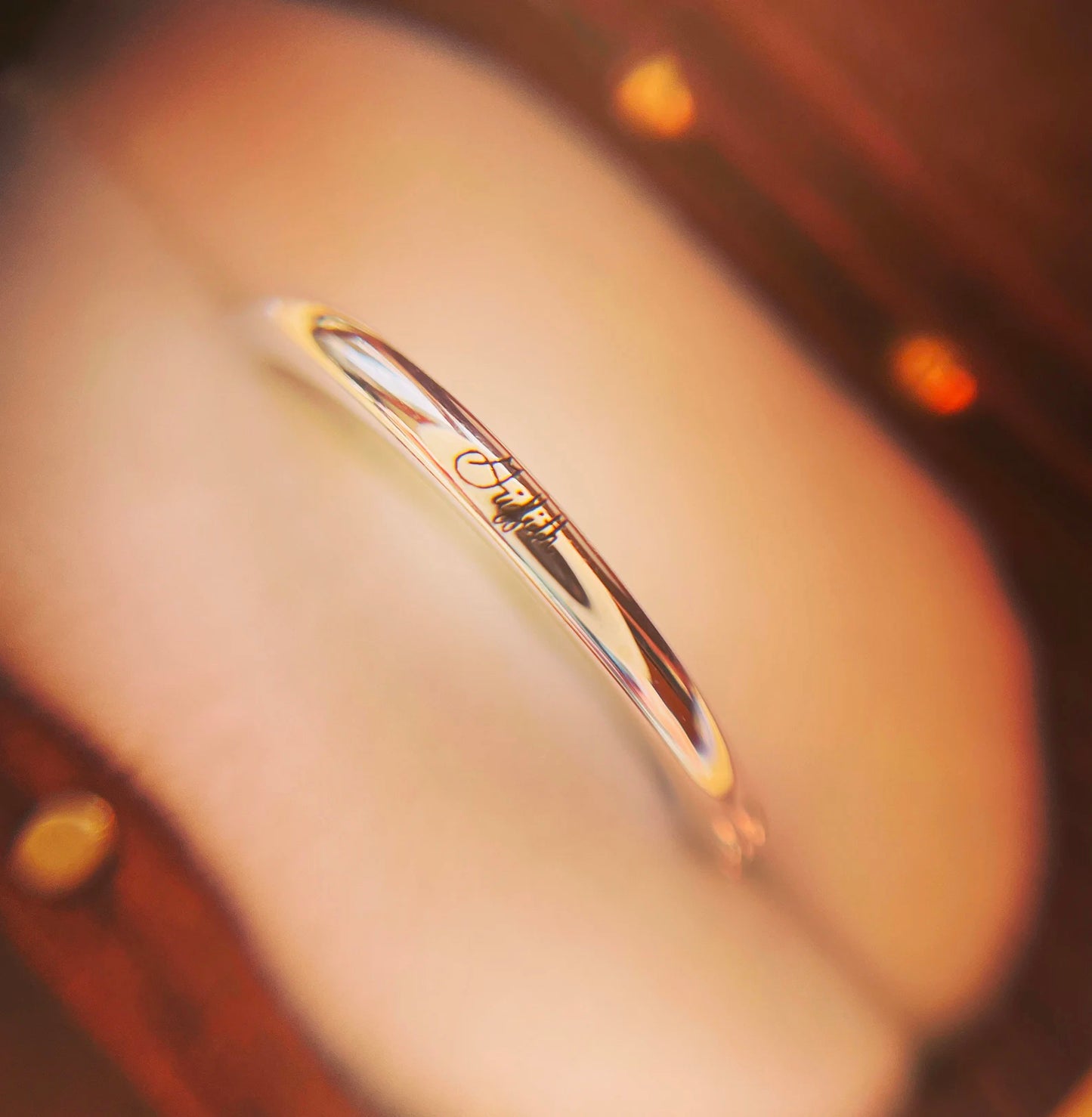 Handwritten Engraving Outside of Ring