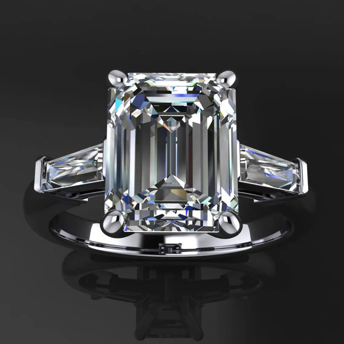 laurel ring – carat emerald cut ZAYA moissanite engagement