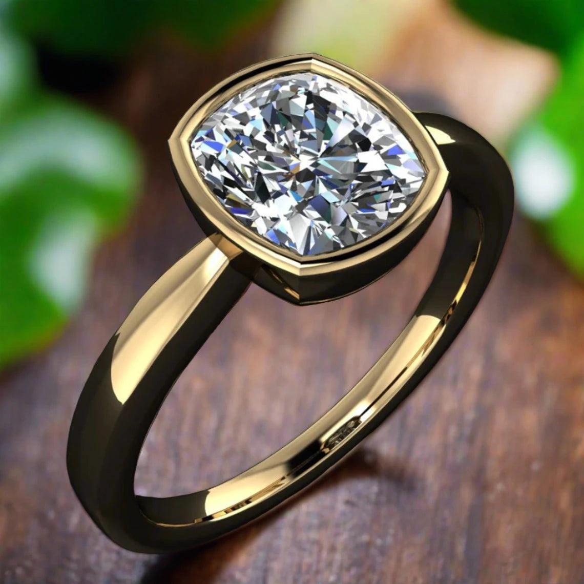 carat old mine cut cushion cut ZAYA moissanite wedding set