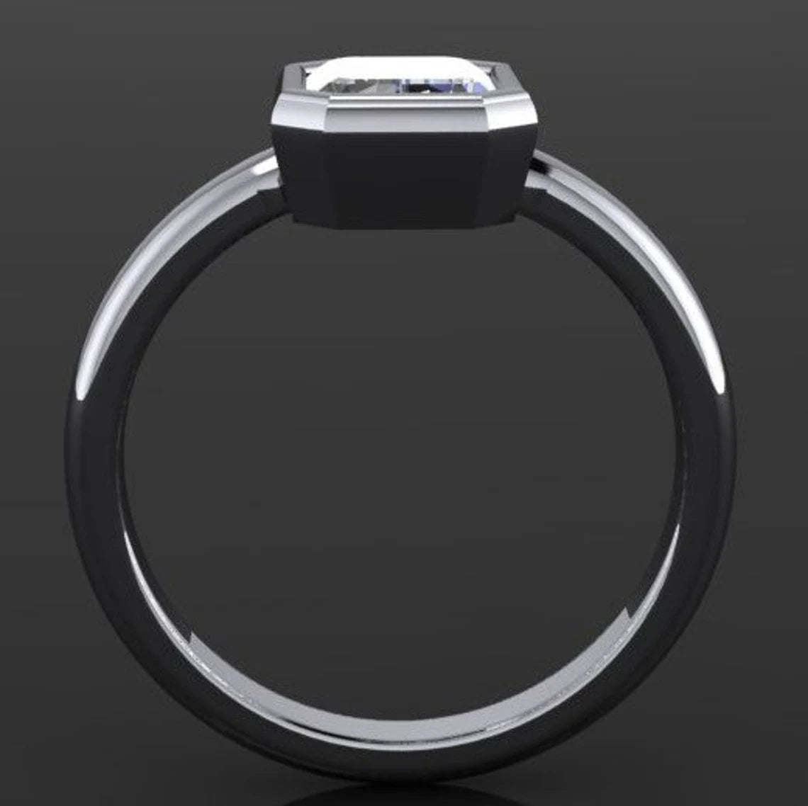 custom maria ring – 2 carat emerald cut ZAYA moissanite engagement ring - J Hollywood Designs