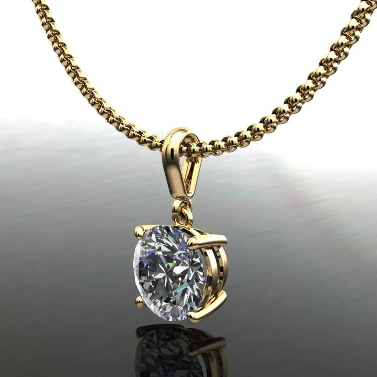 shiya pendant - 1.5 carat NEO moissanite necklace, 1.5 carat stud necklace - J Hollywood Designs