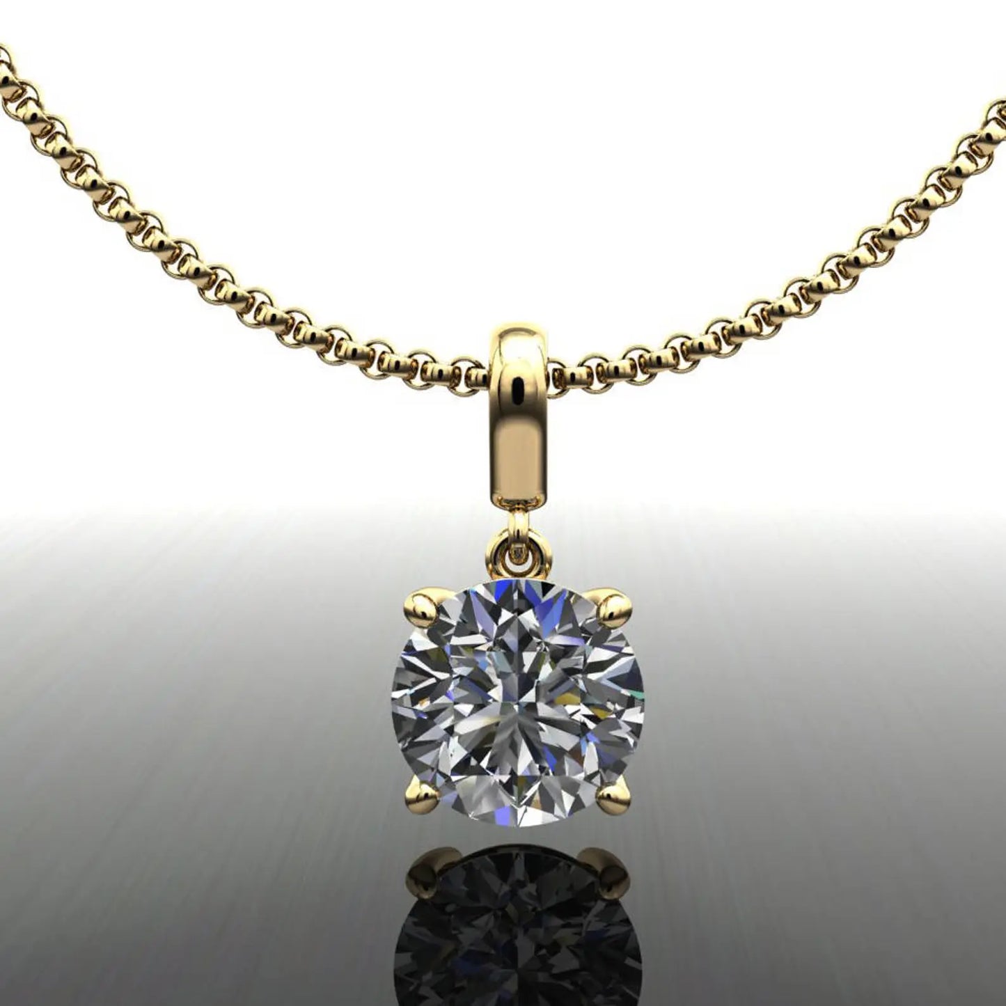 shiya pendant - 1.5 carat NEO moissanite necklace, 1.5 carat stud necklace - J Hollywood Designs