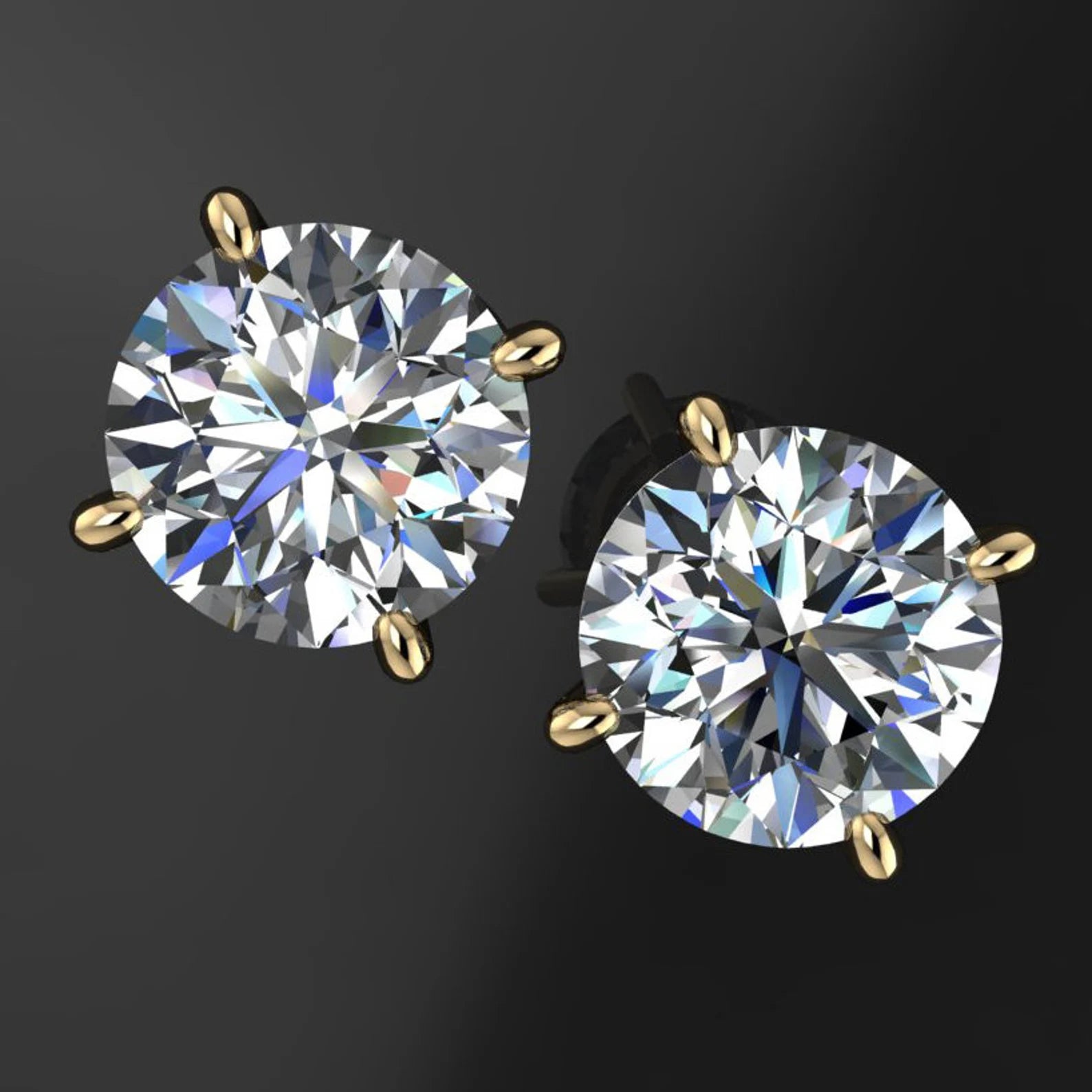 1.5 carat moissanite earrings gold stud earrings NEO moissanite