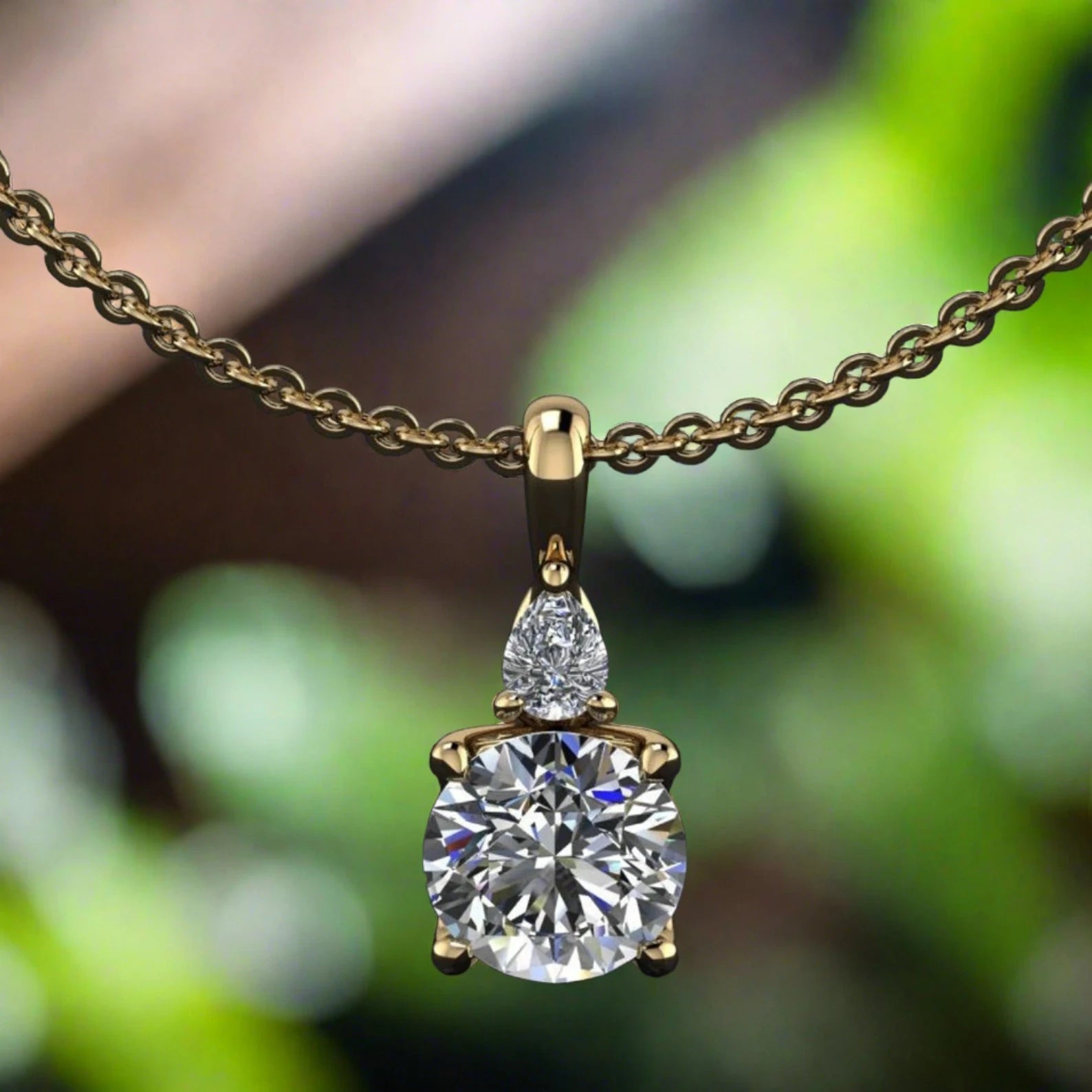 ariel pendant - 1.5 carat moissanite necklace, NEO moissanite - J Hollywood Designs