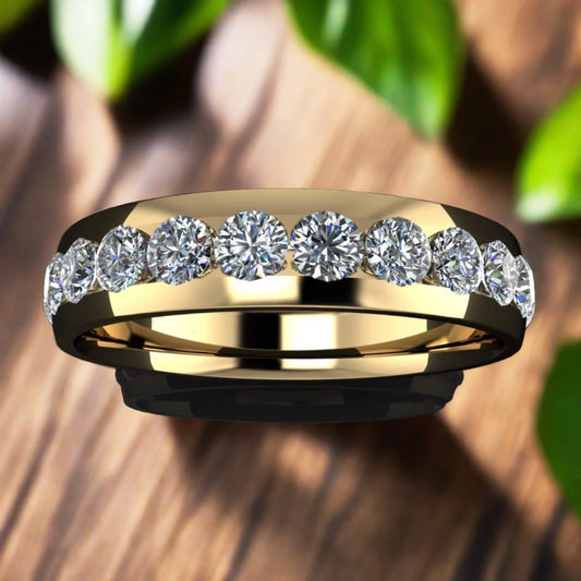 beau ring - men's wedding band, 2 carat moissanite men's ring - J Hollywood Designs