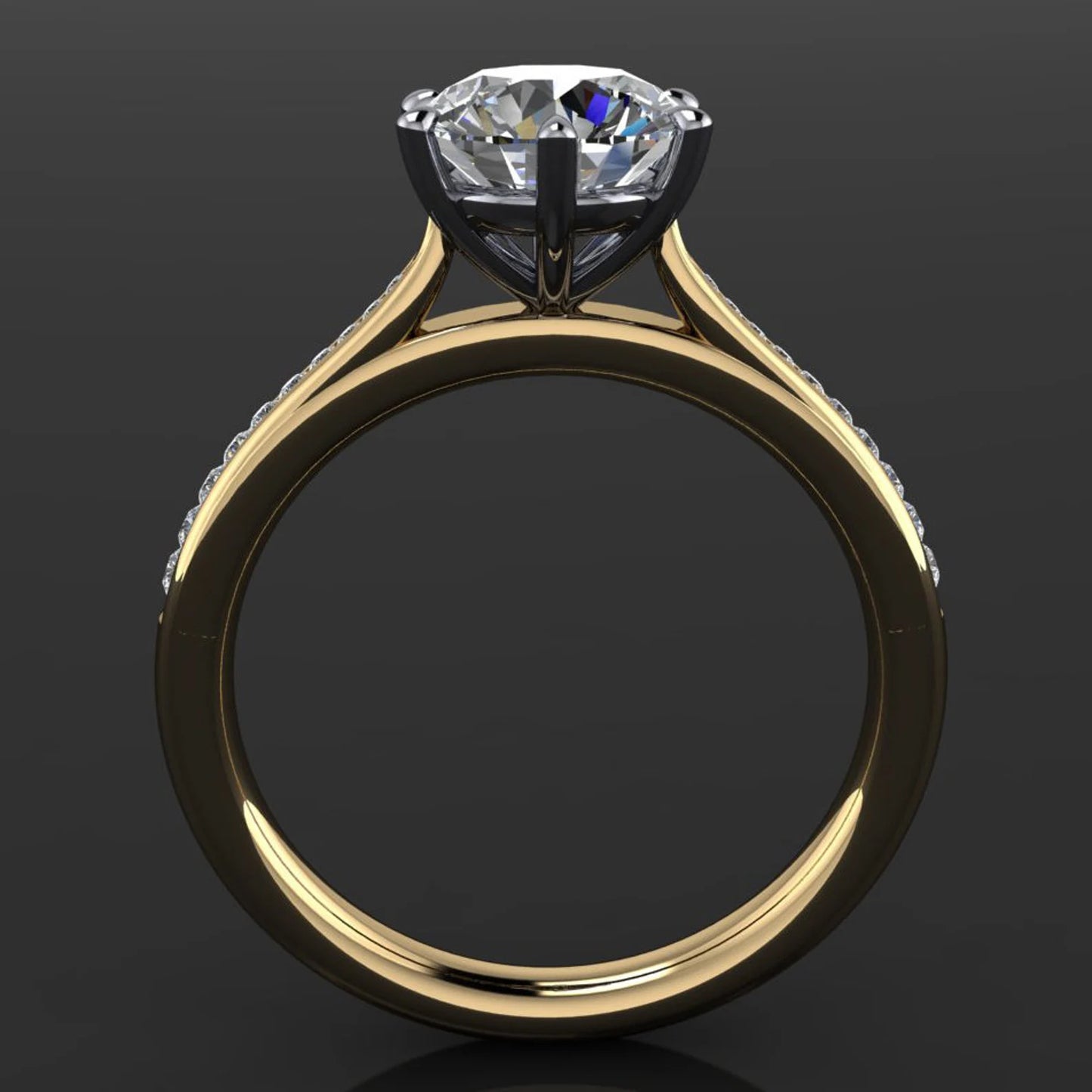 tatum ring - lab grown diamond engagement ring, round engagement ring - J Hollywood Designs