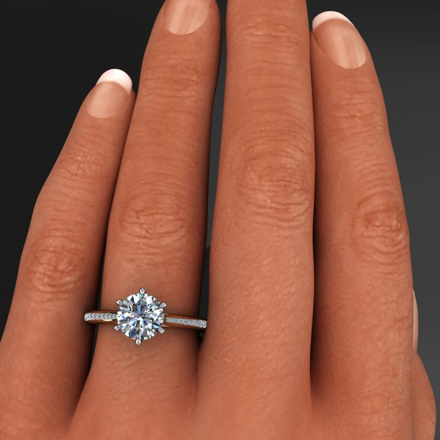 tatum ring - lab grown diamond engagement ring, round engagement ring - J Hollywood Designs