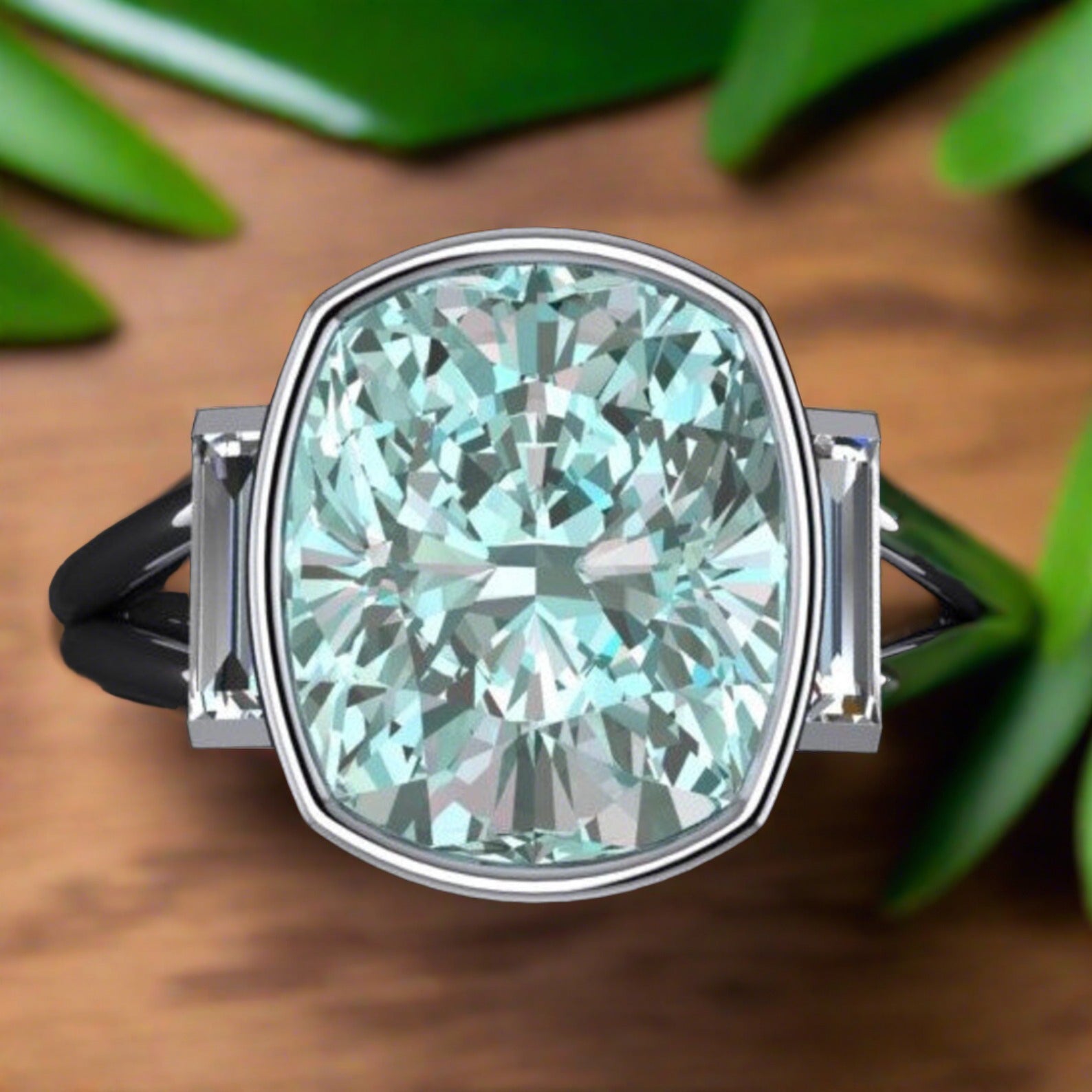 azul ring carat light aqua blue cushion cut ZAYA moissanite engagement ring