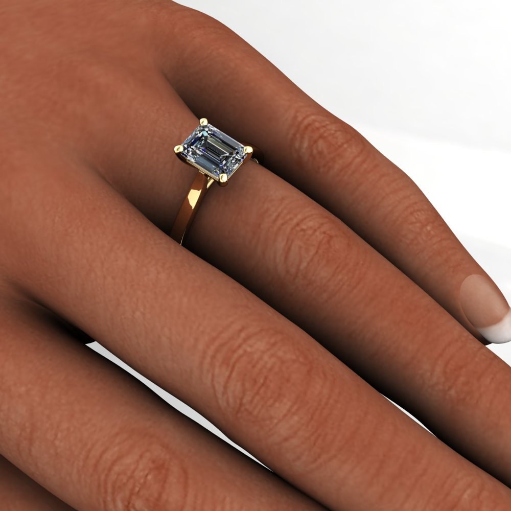 talbot ring - 1.75 carat emerald cut NEO moissanite engagement ring, solitaire engagement ring - J Hollywood Designs