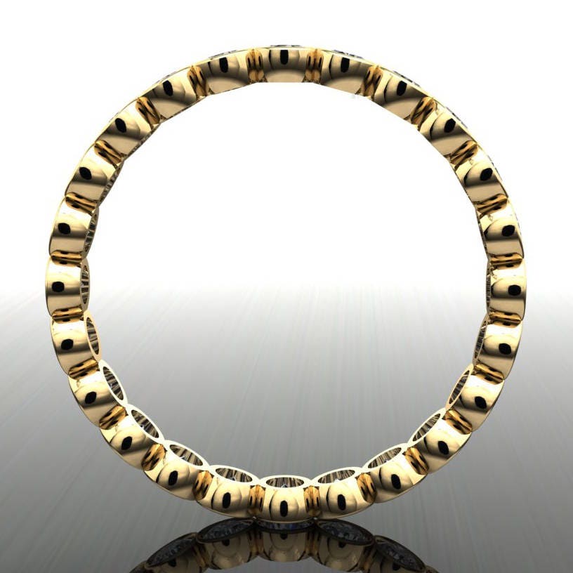 luna ring – NEO moissanite eternity band, bezel set ring - J Hollywood Designs