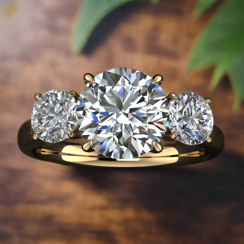 eden ring carat round NEO moissanite engagement ring, stone anniversary band