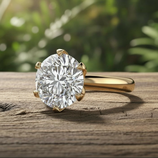 Seven Carat Six Prong Round Engagement Ring