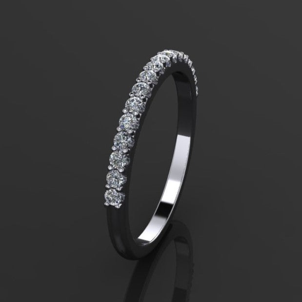 .25 total carat diamond band - angle view