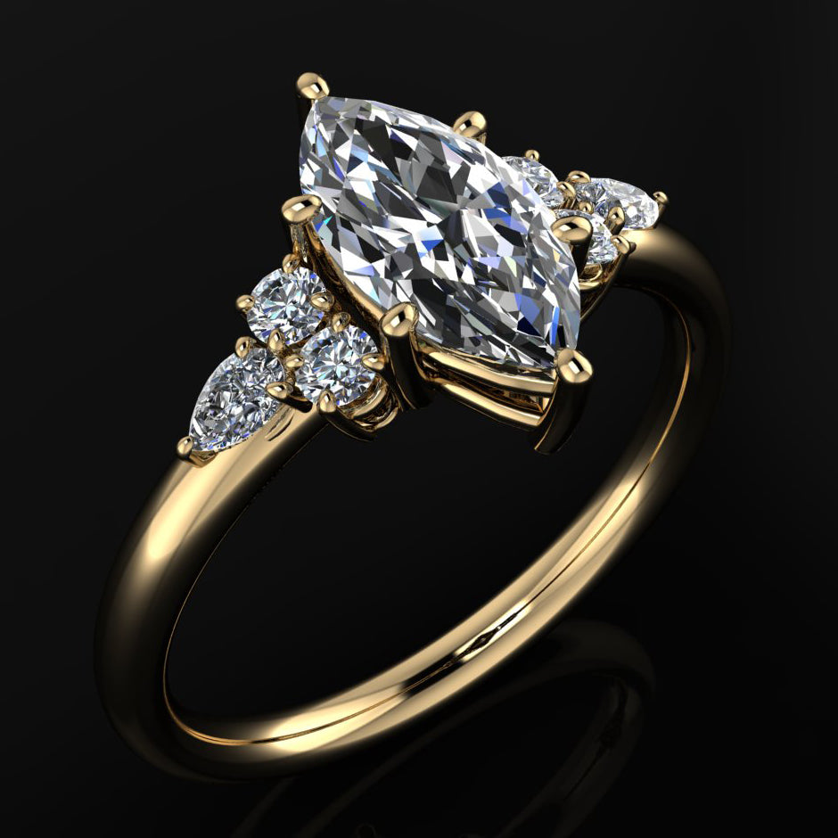 Carla Ring - 1 Carat Marquise Moissanite Ring