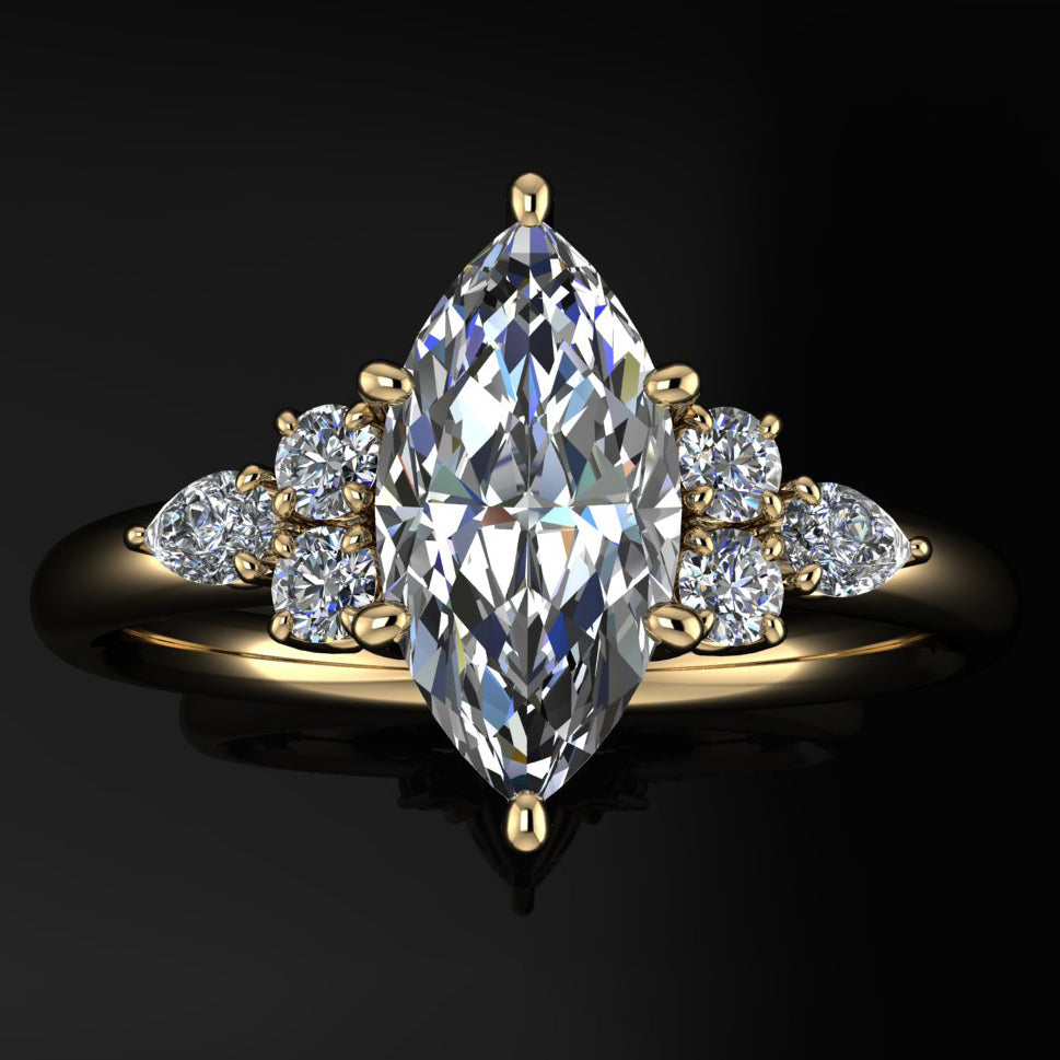 Carla Ring - 1 Carat Marquise Moissanite Ring