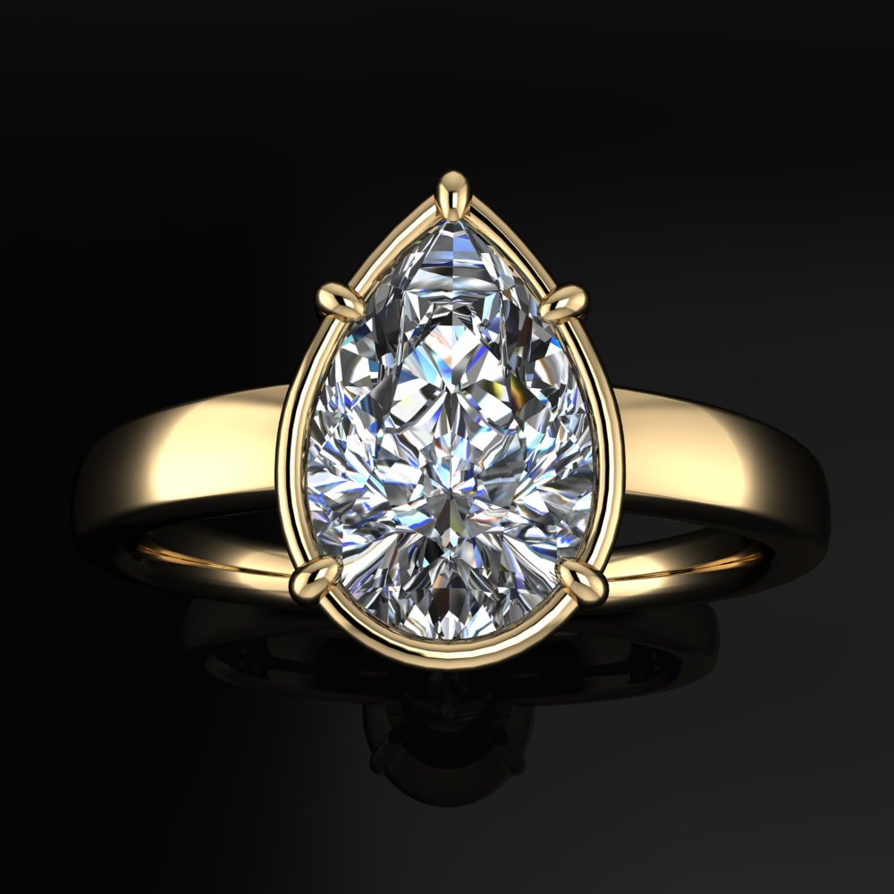2 Carat Pear Shape Diamond Engagement Ring, Lab Grown Diamond - Rogue
