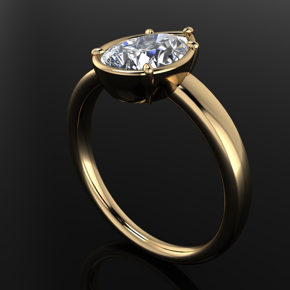 2 Carat Pear Shape Diamond Engagement Ring, Lab Grown Diamond - Rogue