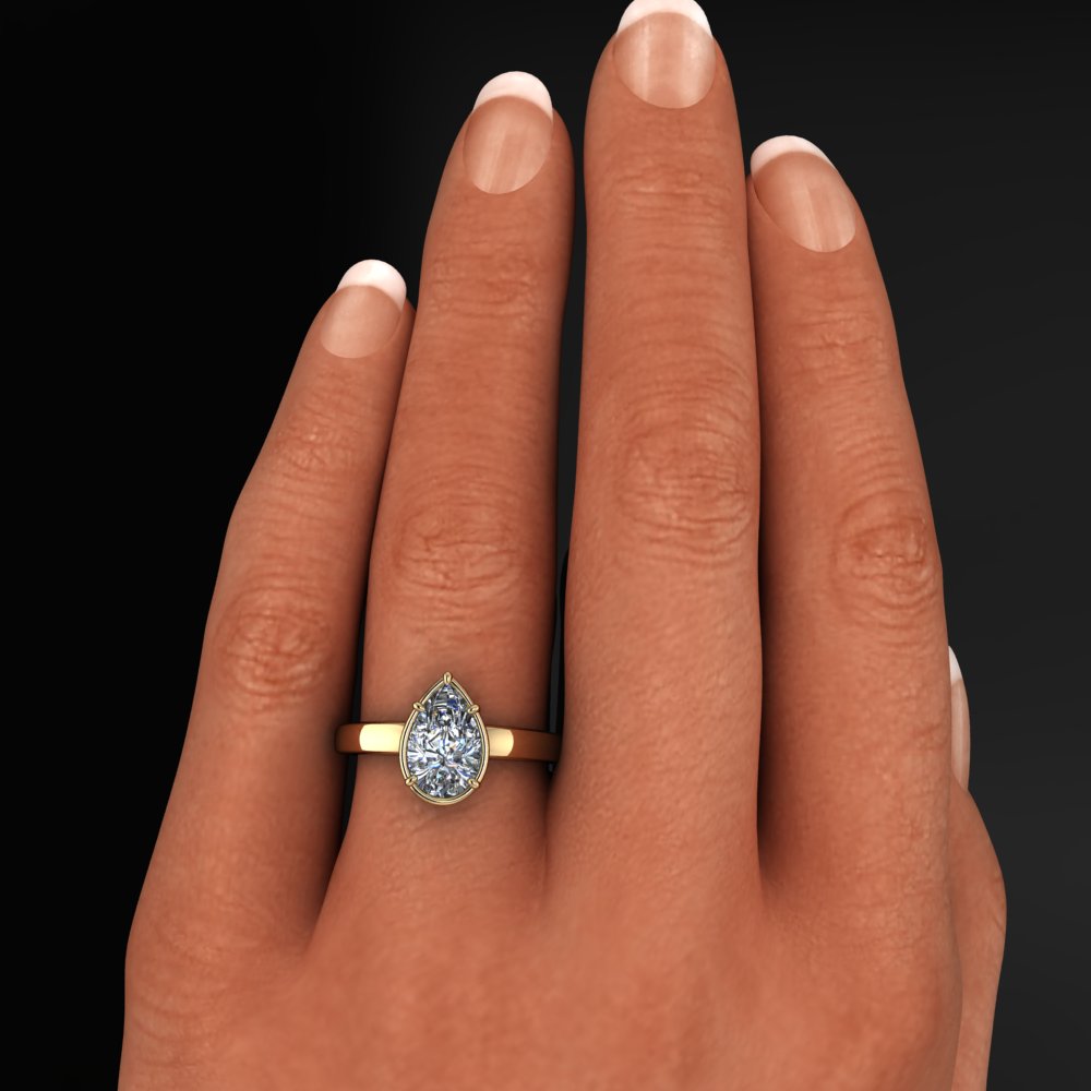 2 Carat Pear Shape Diamond Engagement Ring, Lab Grown Diamond - Rogue