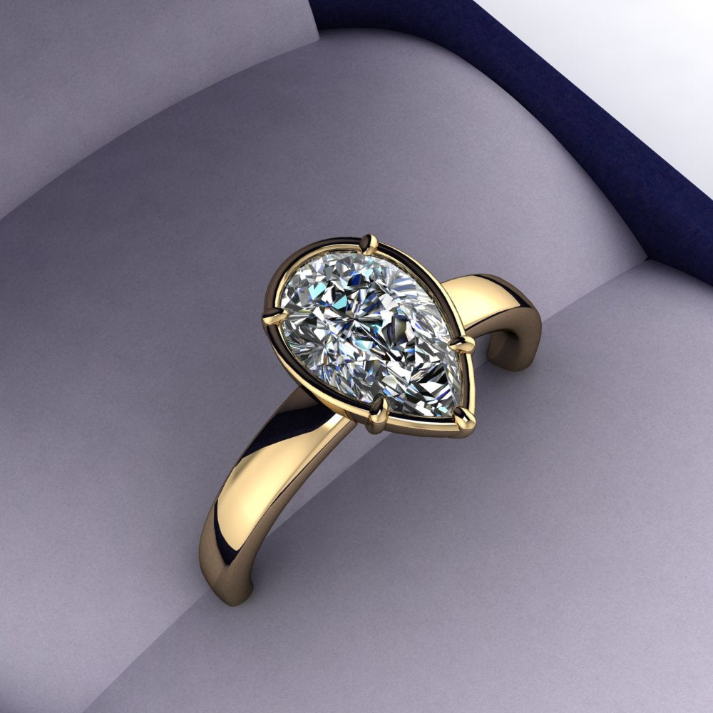 2 Carat Pear Shape Diamond Engagement Ring, Lab Grown Diamond - Rogue