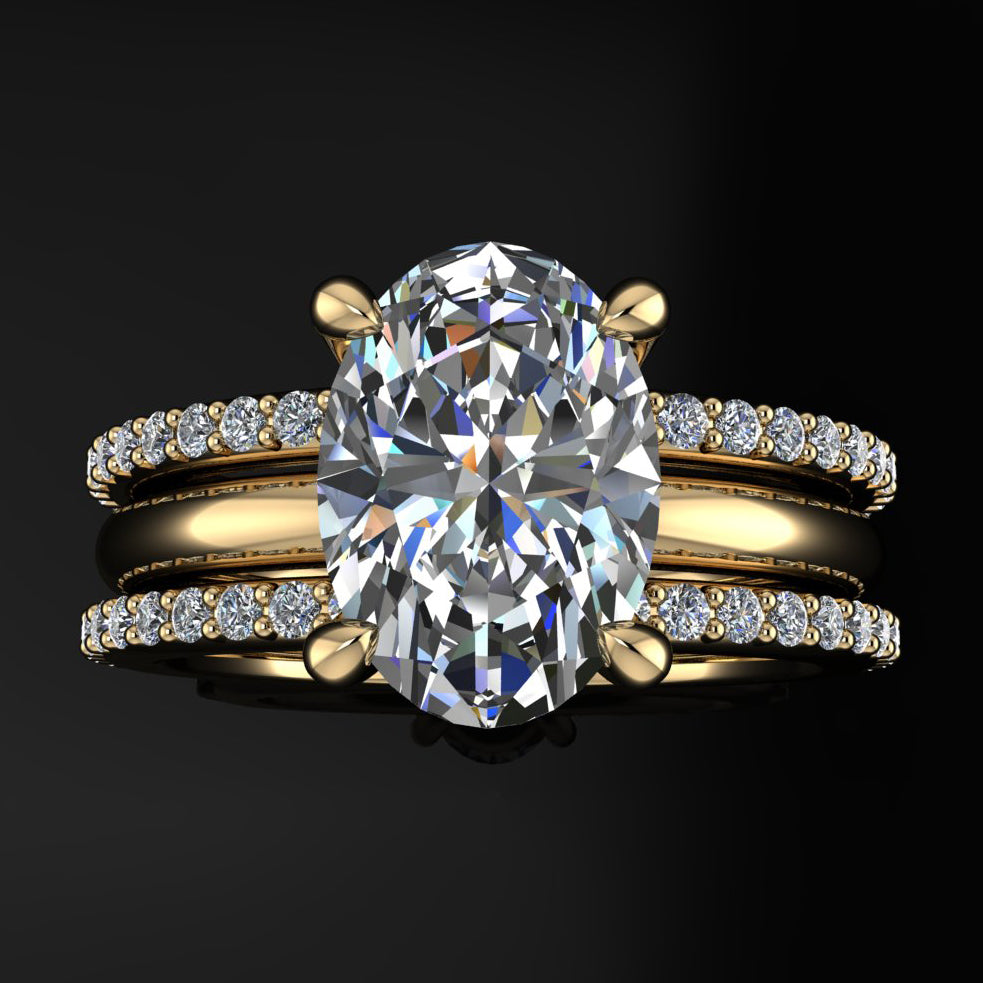 2.5 Carat Naked Shay Engagement Ring with Diamond Wedding Bands