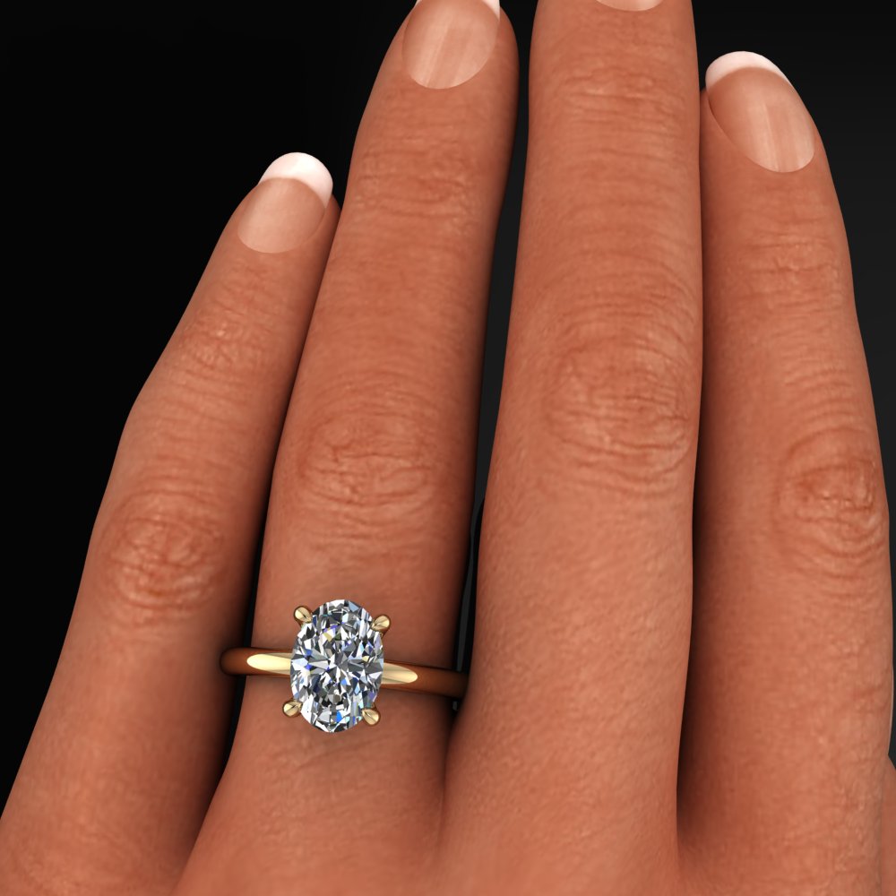 2.5 Carat Naked Shay Engagement Ring Model Shot