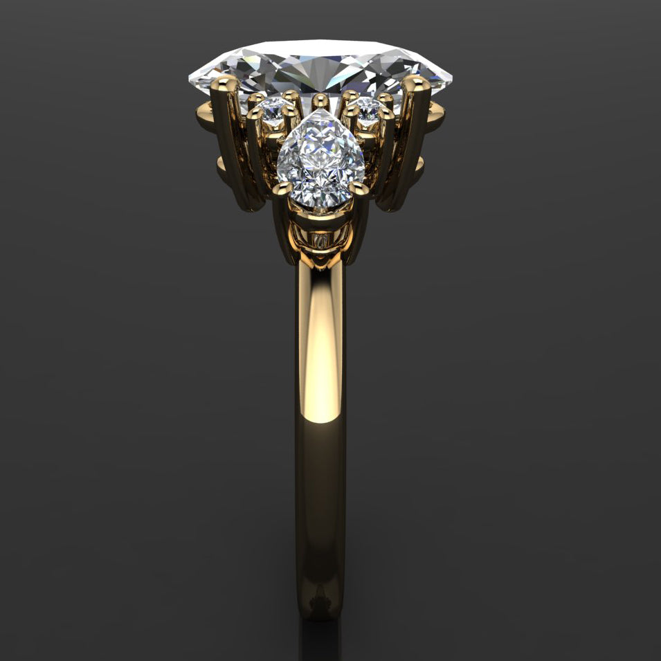 2.5 carat oval moissanite engagement ring, ZAYA moissanite - scarlett ring - J Hollywood Designs