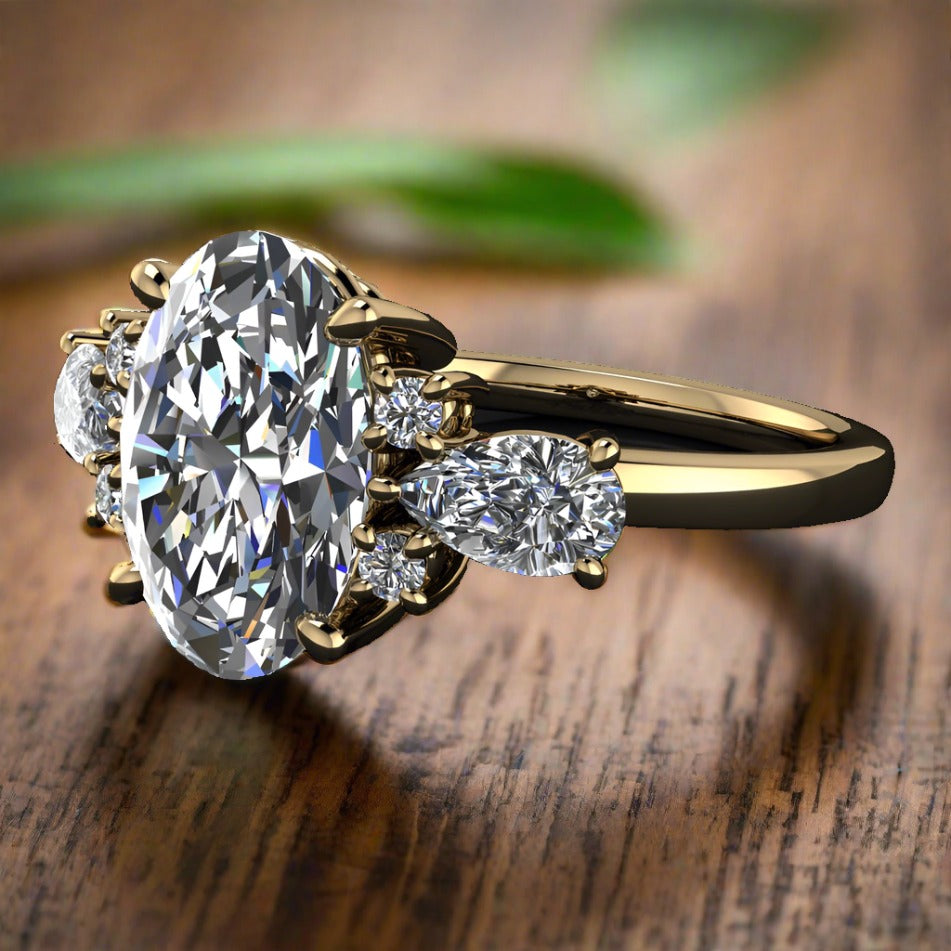 2.5 carat oval moissanite engagement ring, ZAYA moissanite - scarlett ring - J Hollywood Designs