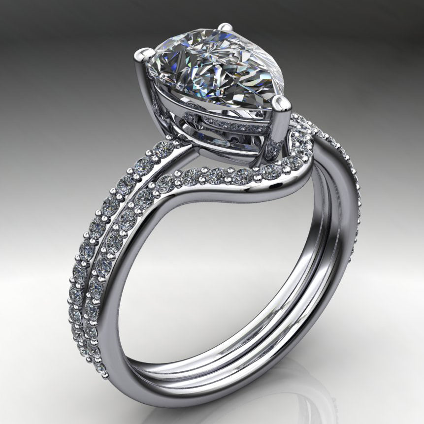 2 carat Eliza ring - lab grown diamond - wedding set