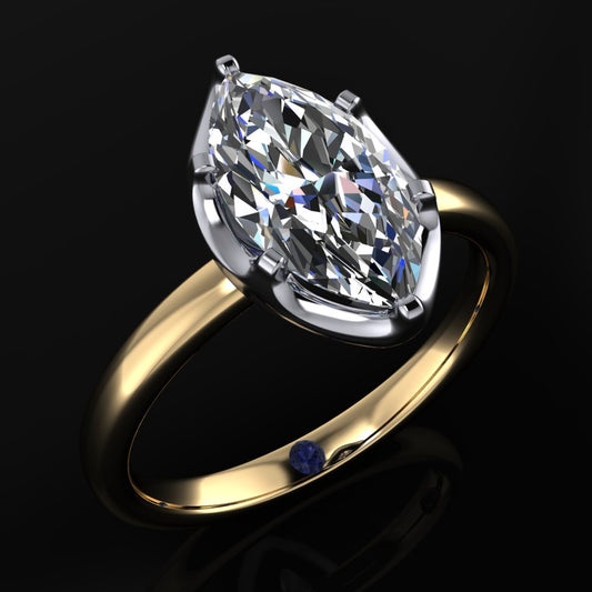 indigo ring - 2 carat marquise lab created diamond ring