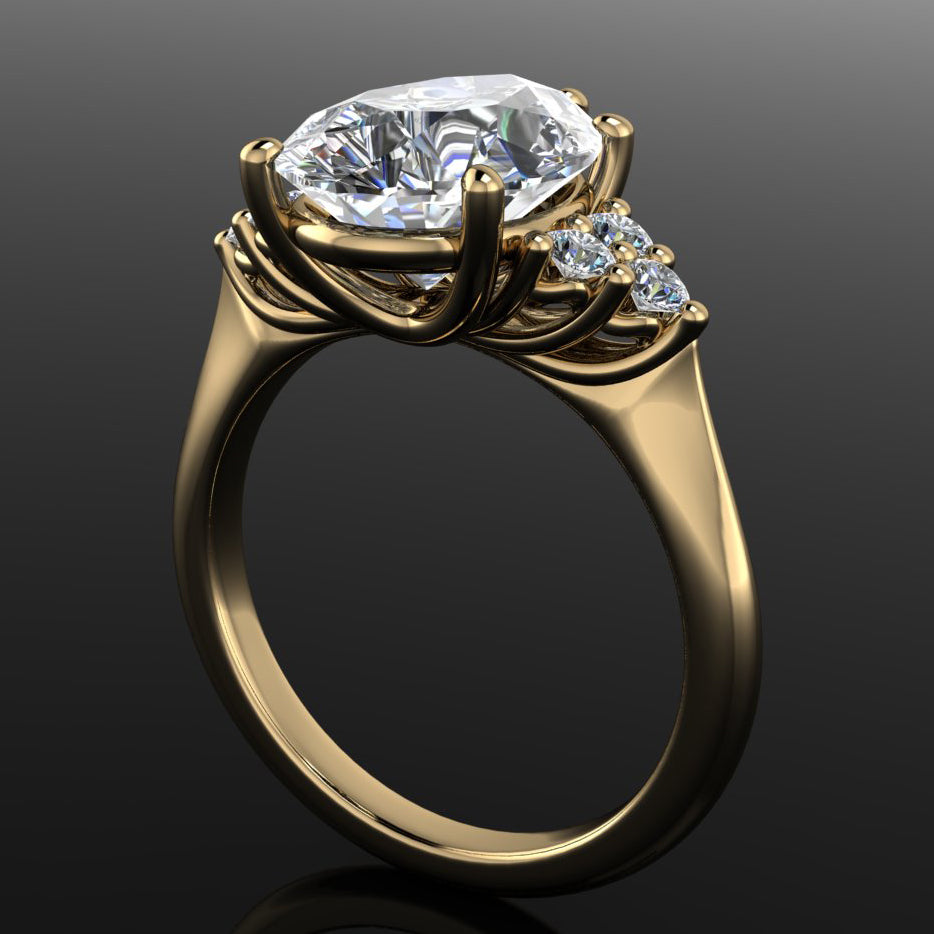 3.5 carat pear shape moissanite engagement ring - angle view II
